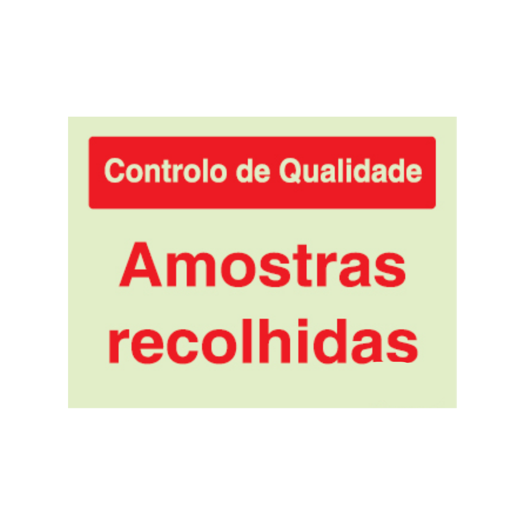 Sinalética Informação Contolo de Qualidade: Amostras Recolhidas - CQ0020