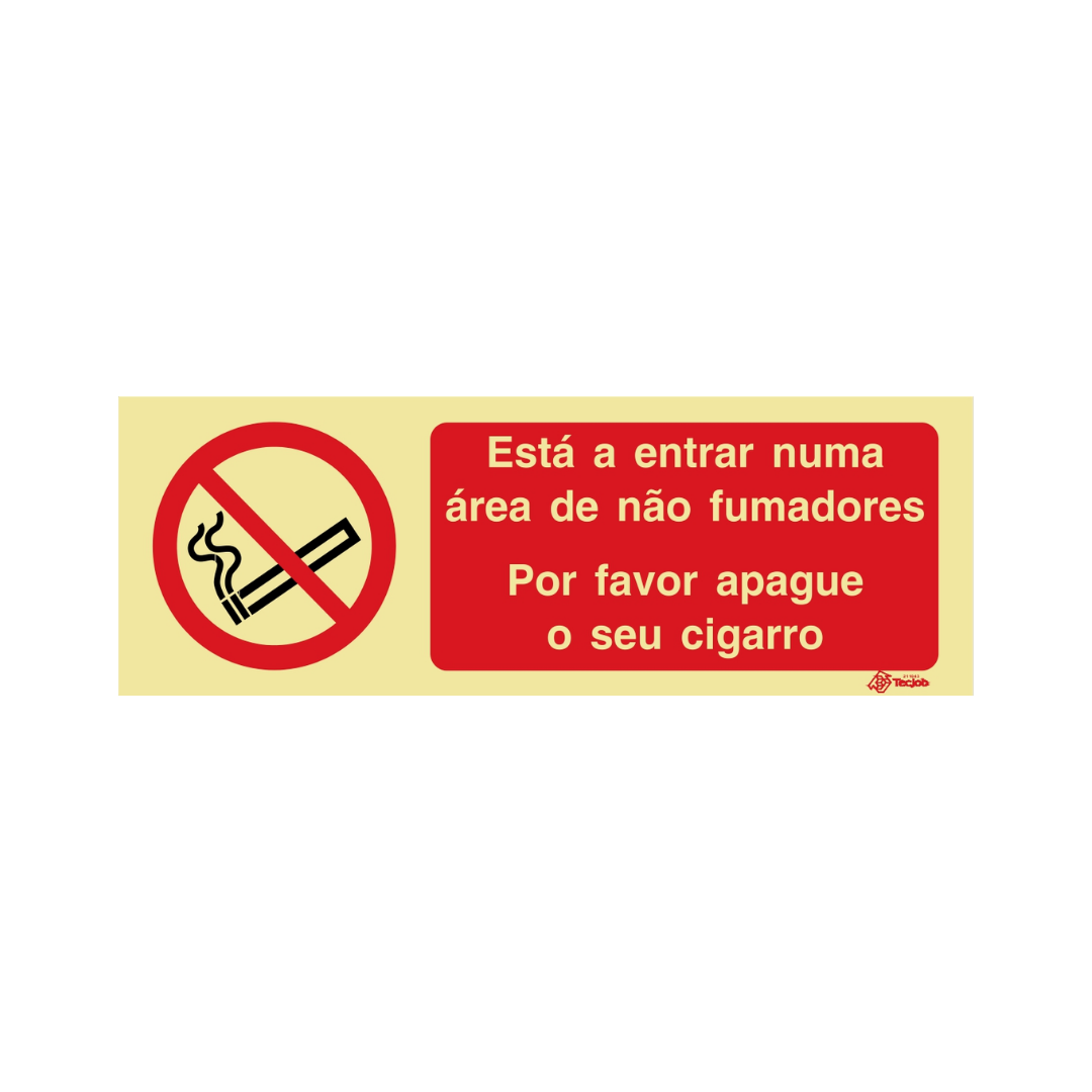 Sinalética Informação Tabagismo Zona de Não Fumadores Apague o Cigarro – IN1941
