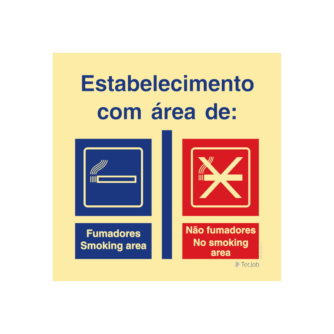 Sinalética Informação Tabagismo Establecimento com Área de Fumadores e Não Fumadores – IN1939
