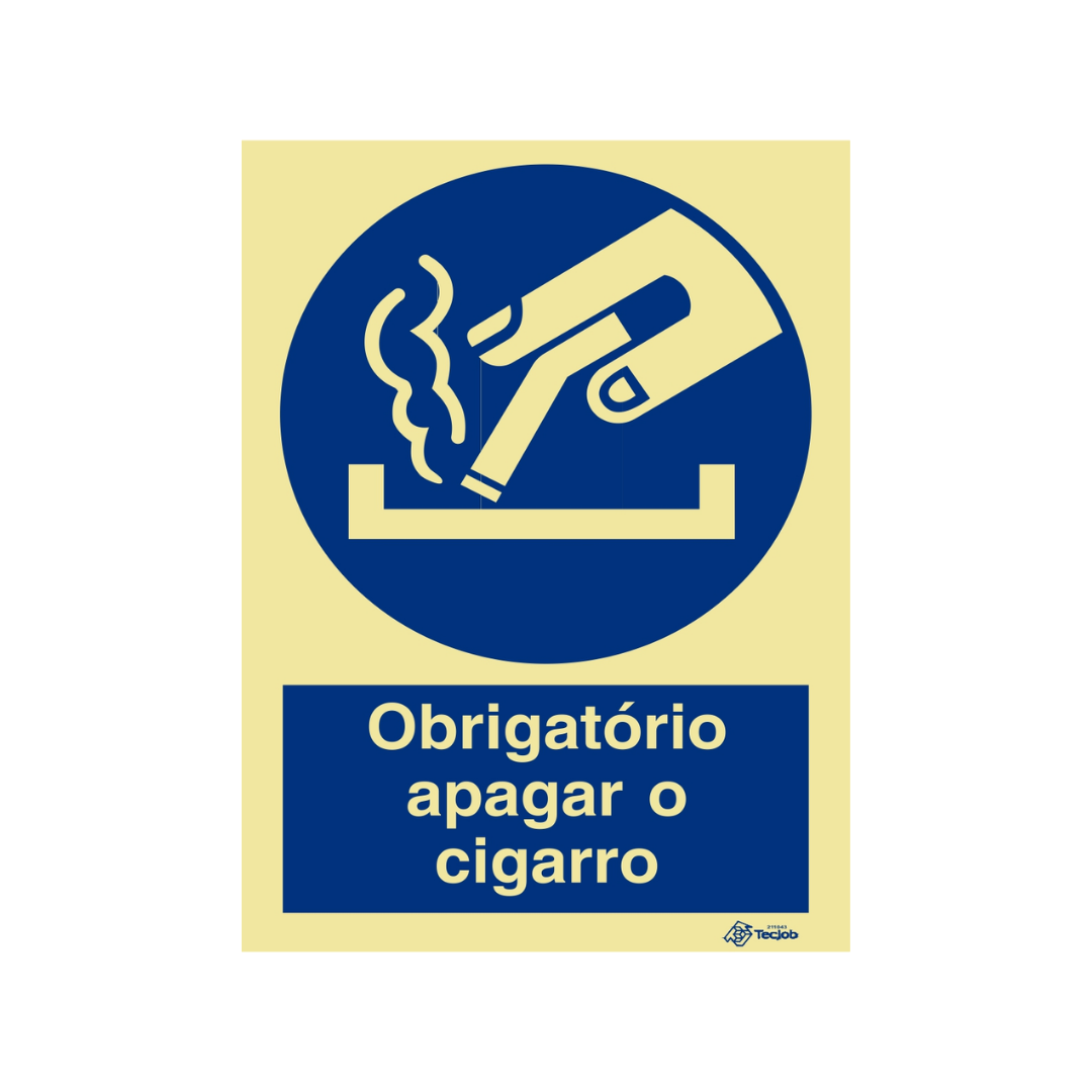 Sinalética Informação Tabagismo Obrigatório Apagar o Cigarro – IN1954