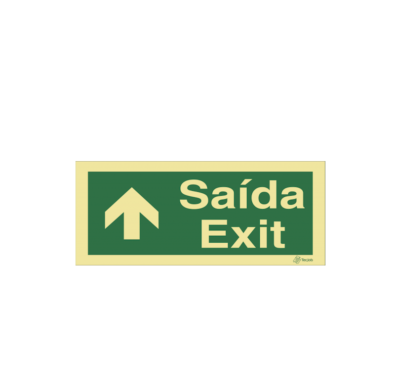 Sinalética Saída/ Exit em Texto - Seta para Cima - E0041