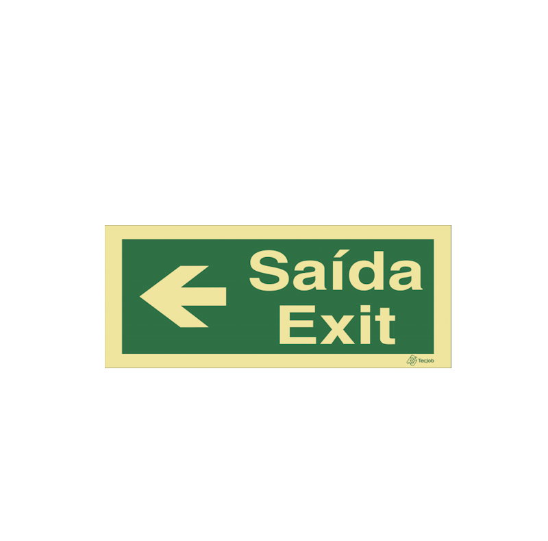 Sinalética Saída em Texto - Seta para a Esquerda - E0042