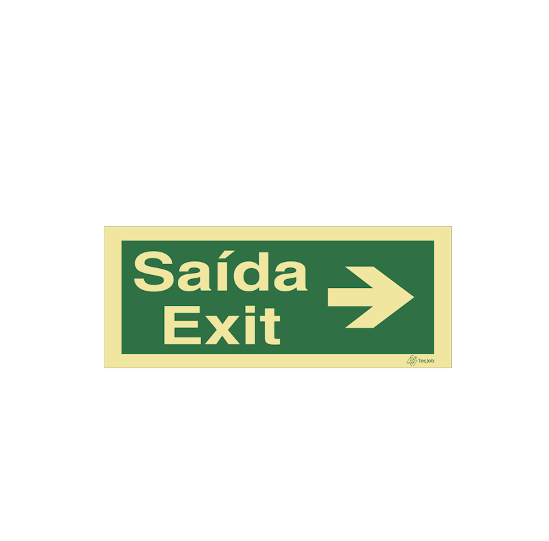 Sinalética Saída em Texto - Seta para a Direita - E0043