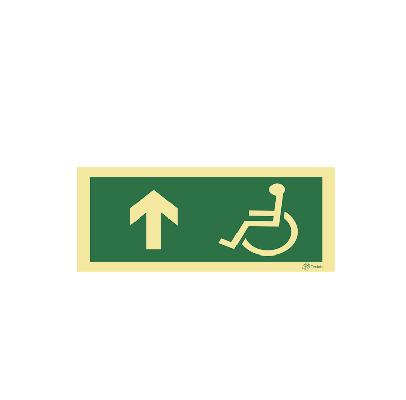 Sinalética Caminho de Evacuação para Pessoas com Deficiência ou Mobilidade Condicionada - Seta para Cima - E0107