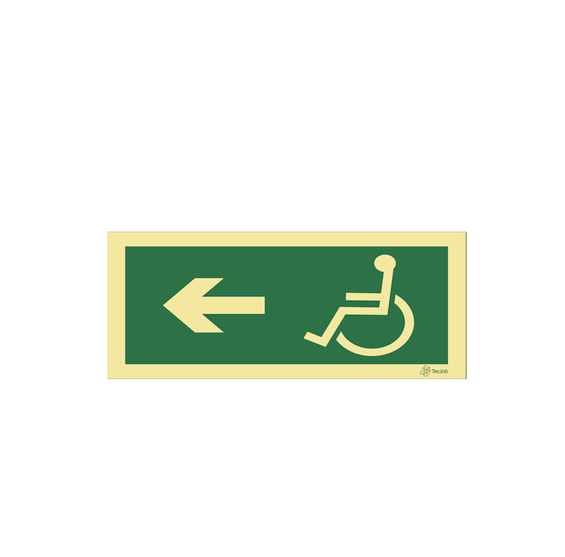Sinalética Caminho de Evacuação para Pessoas com Deficiência ou Mobilidade Condicionada - Seta para a Esquerda - E0108