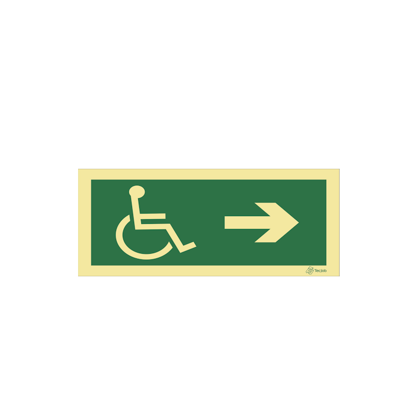 Sinalética Caminho de Evacuação para Pessoas com Deficiência ou Mobilidade Condicionada - Seta para a Direita - E0109