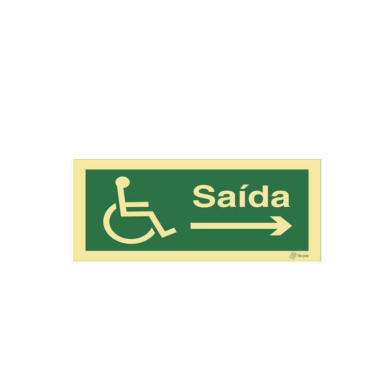 Sinalética Saída para Pessoas com Deficiência ou Mobilidade Condicionada - Seta para a Direita - E0115
