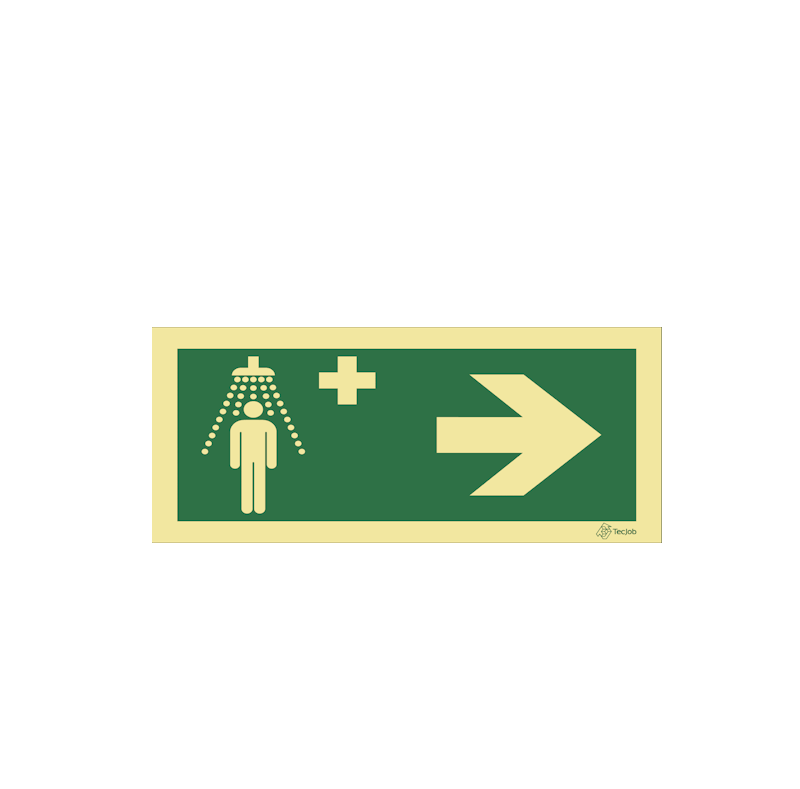 Sinalética Chuveiro de Emergência - Seta à Direita - E0207