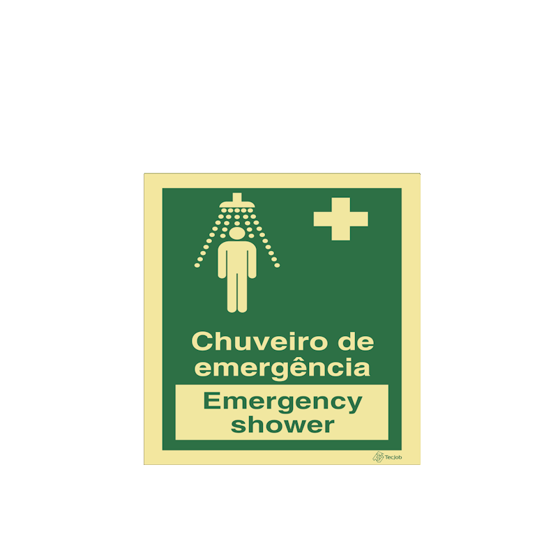 Sinalética Chuveiro de Emergência/ Emergency Shower - E0284