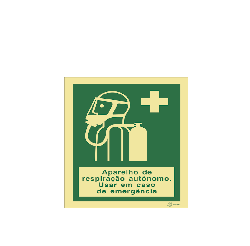 Sinalética Aparelho de Respiração Autónomo. Usar em Caso de Emergência - E0291