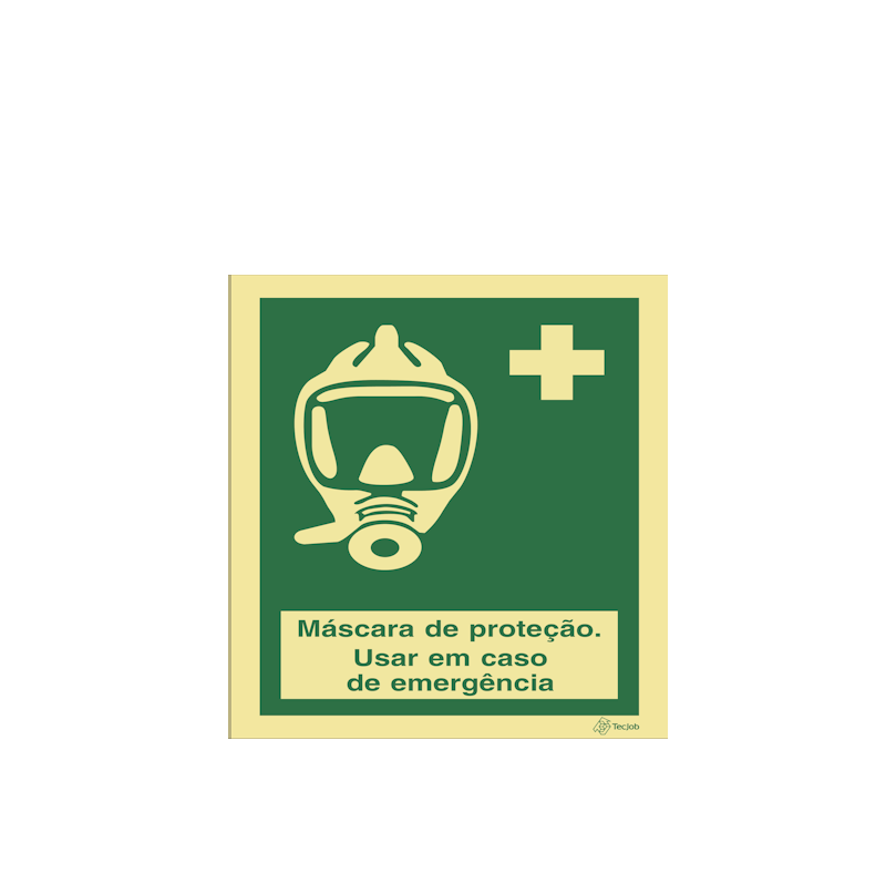 Sinalética Máscara de Proteção. Usar em Caso de Emergência - E0292