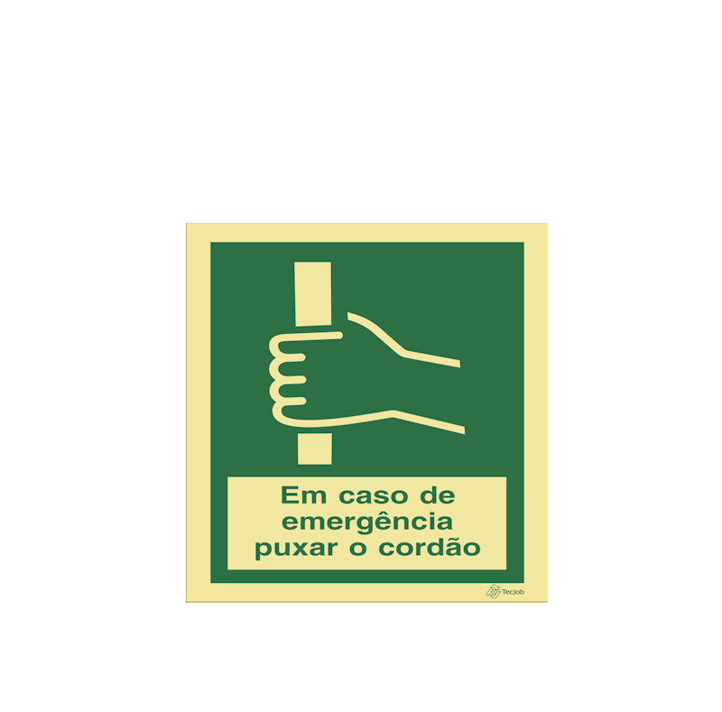 Sinalética Em Caso de Emergência Puxar o Cordão - E0305