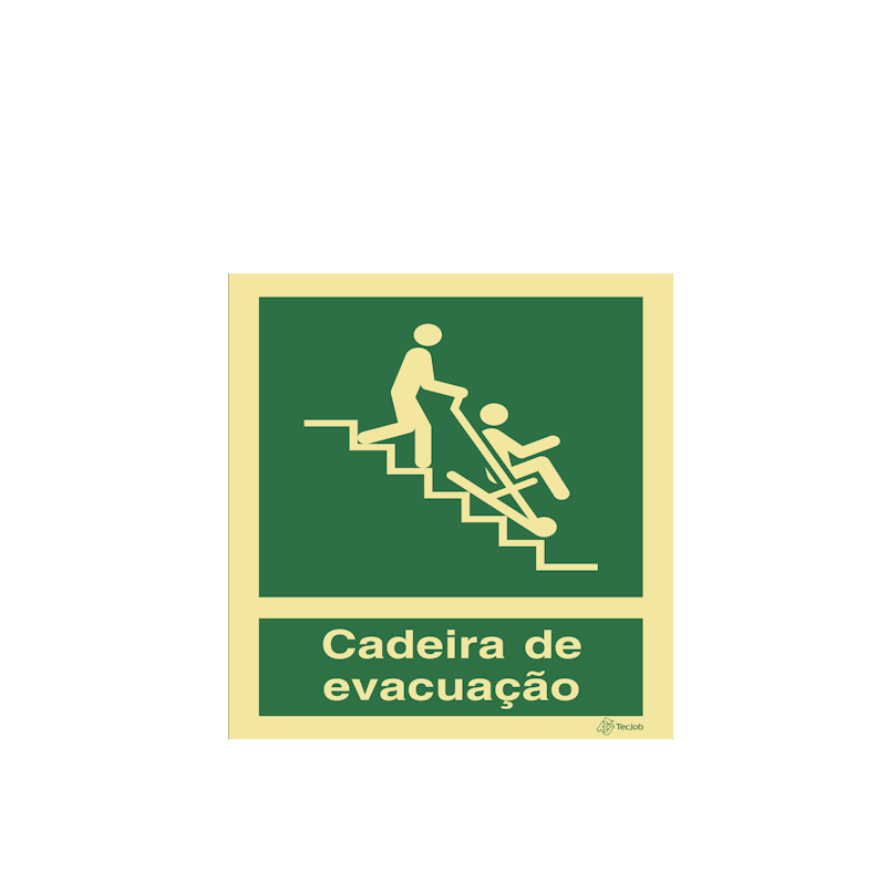 Sinalética Cadeira de Evacuação para Pessoas com Deficiência ou Mobilidade Condicionada - E0310