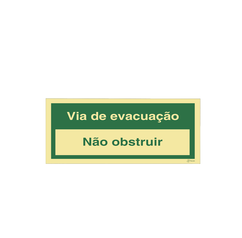 Sinalética Via de Evacuação/ Não obstruir - E0370