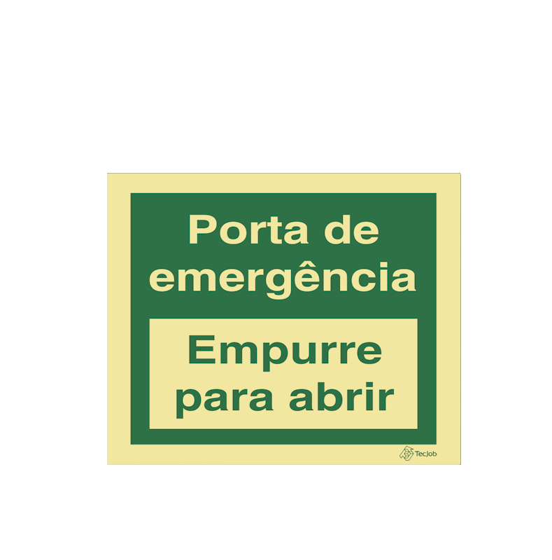 Sinalética Porta de Emergência. Empurre para Abrir - E0401