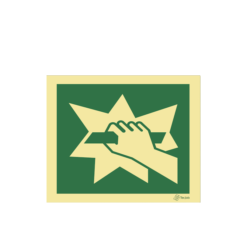 Sinalética Saída de Emergência. Quebrar para Passar - E0403