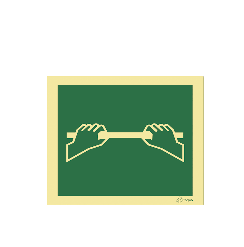 Sinalética Saída de Emergência. Apoiar Sobre a Barra para Abrir - E0405