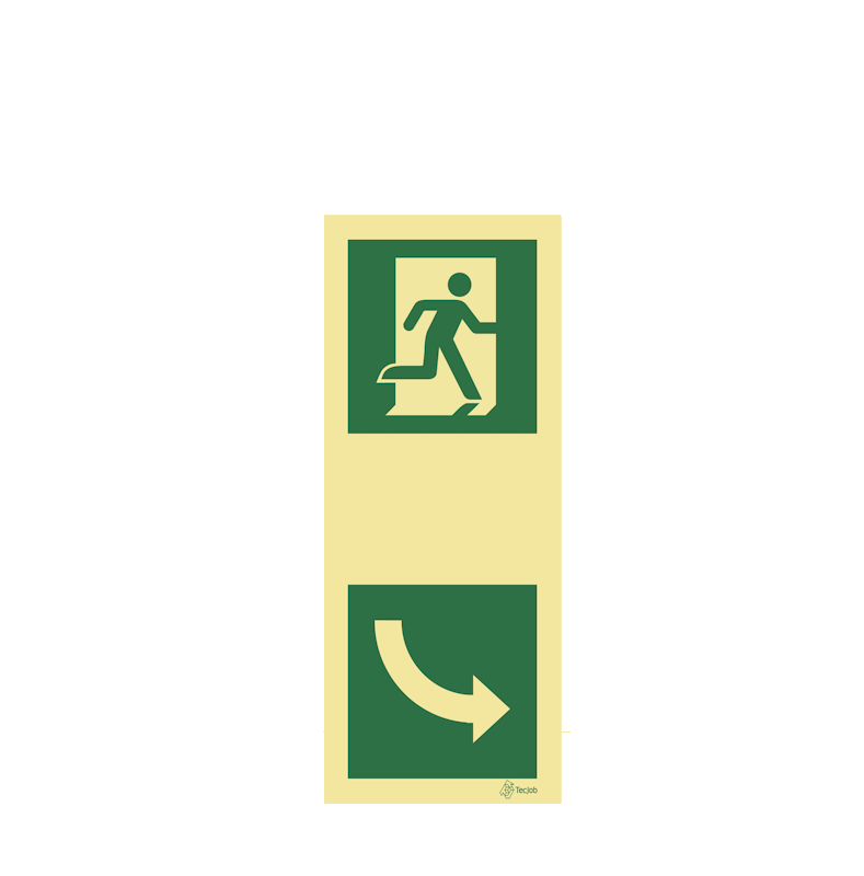 Sinalética de Saída. Rodar para a Direita para Abrir - E0432