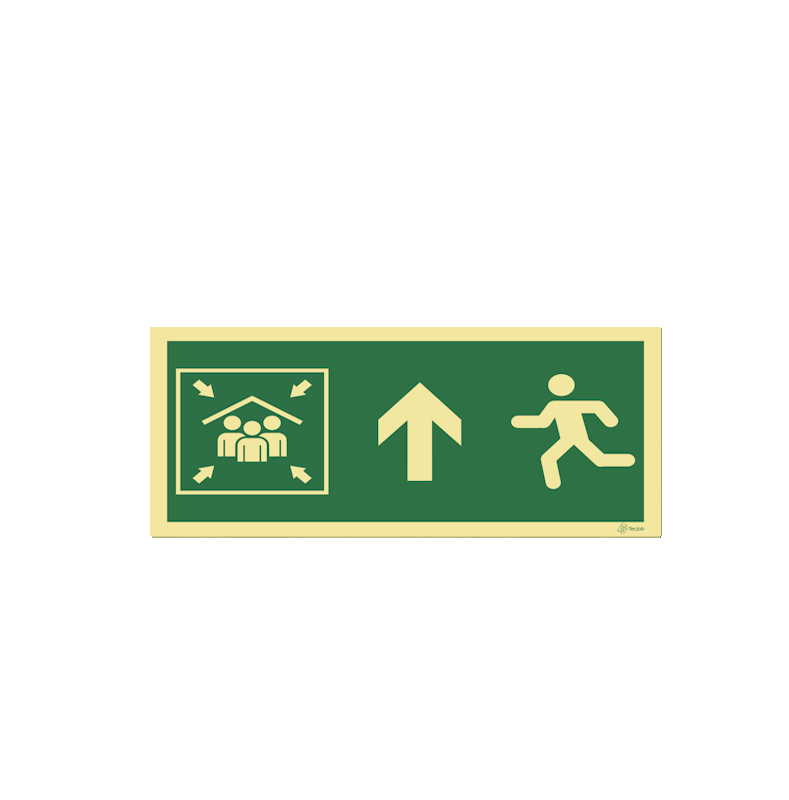 Sinalética Saída para Zona de Refúgio - Seta para Cima - E0506