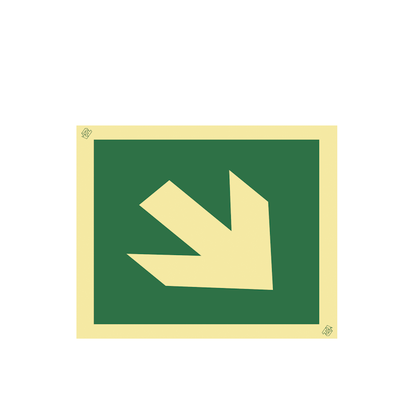 Sinalética Seta Diagonal Direita para Baixo - E0531