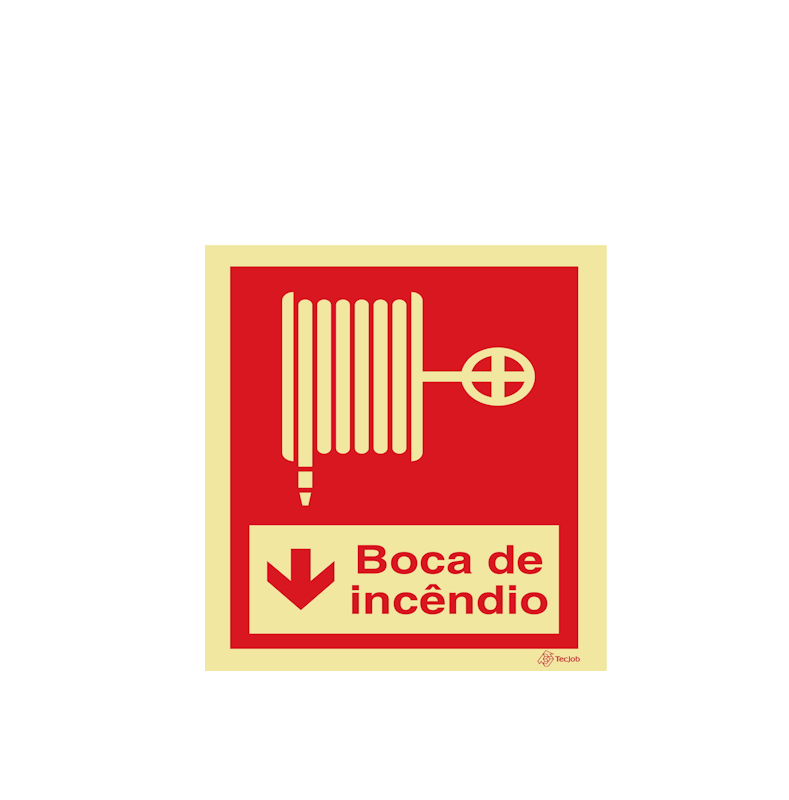 Sinalética Boca de Incêndio - Seta para Baixo - I0021