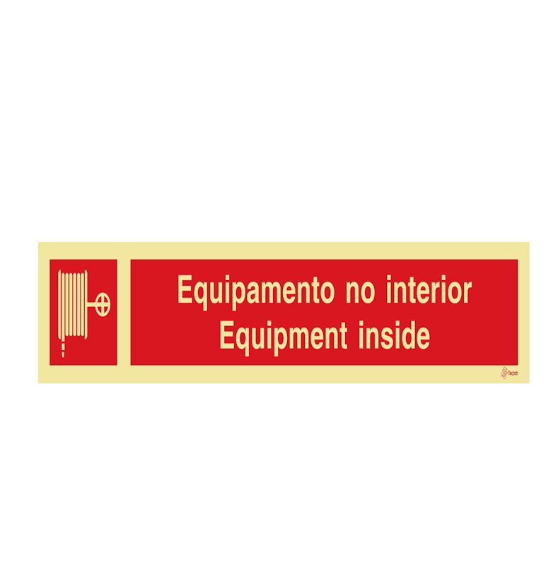 Sinalética Boca de Incêndio Equipamento no Interior/ Equipment Inside - I0061
