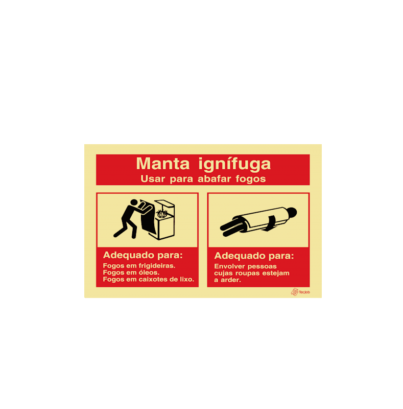 Sinalética Manta Ignífuga. Usar para Abafar Fogos - I0106