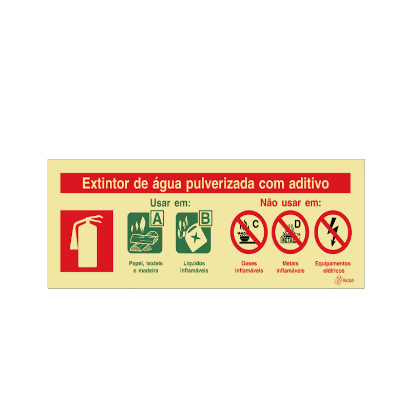Sinalética Extintor de Água Pulverizada com Aditivo - I0113