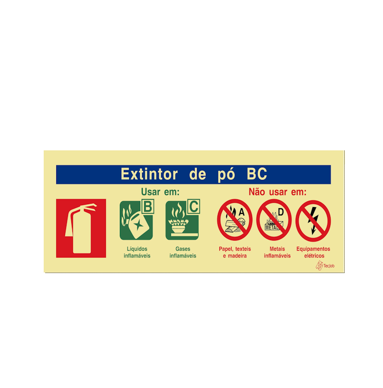 Sinalética Extintor de Pó BC - I0142