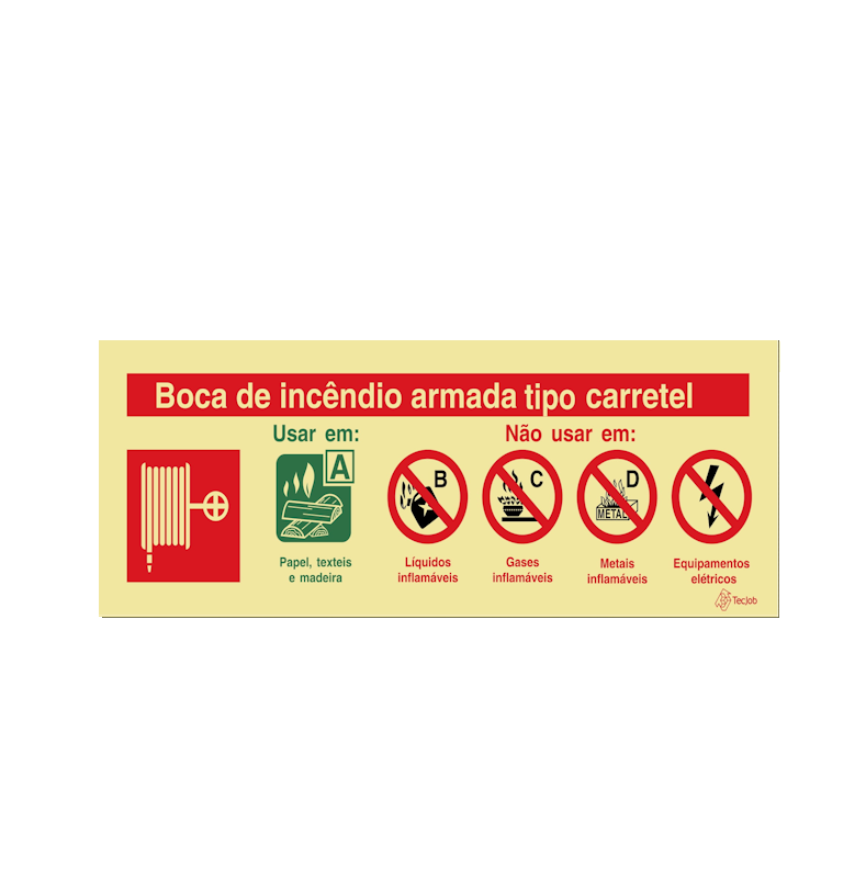 Sinalética Boca de Incêndio Armada Tipo Carretel - I0145