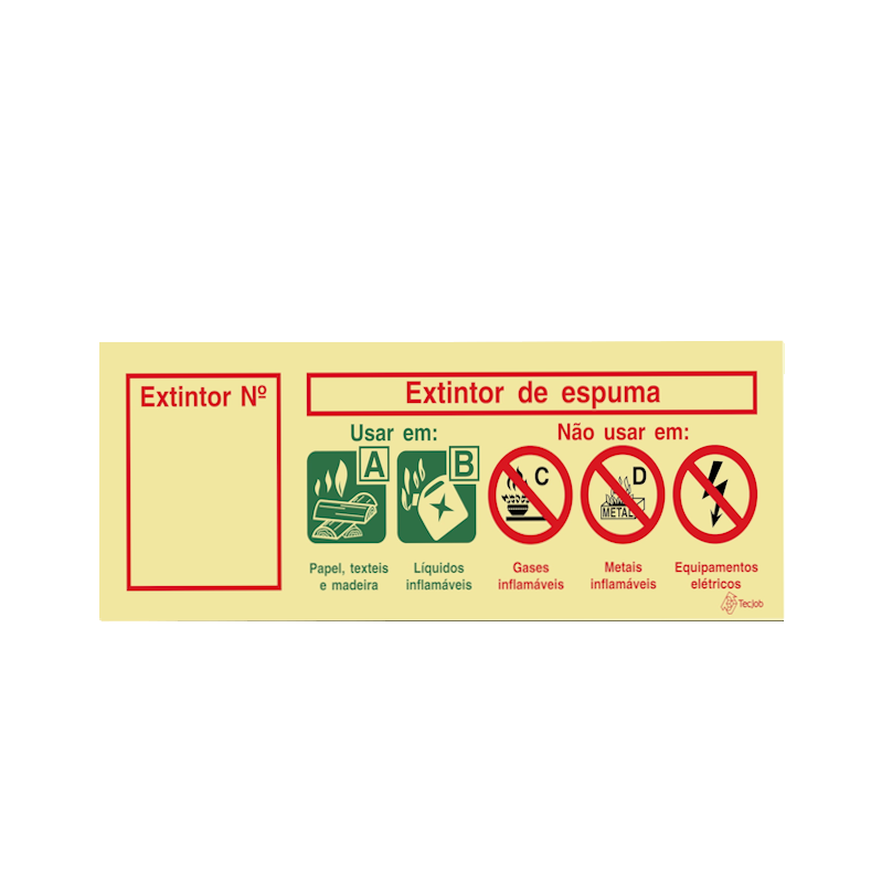 Sinalética Extintor de Espuma (com Espaço para Número) - I0163