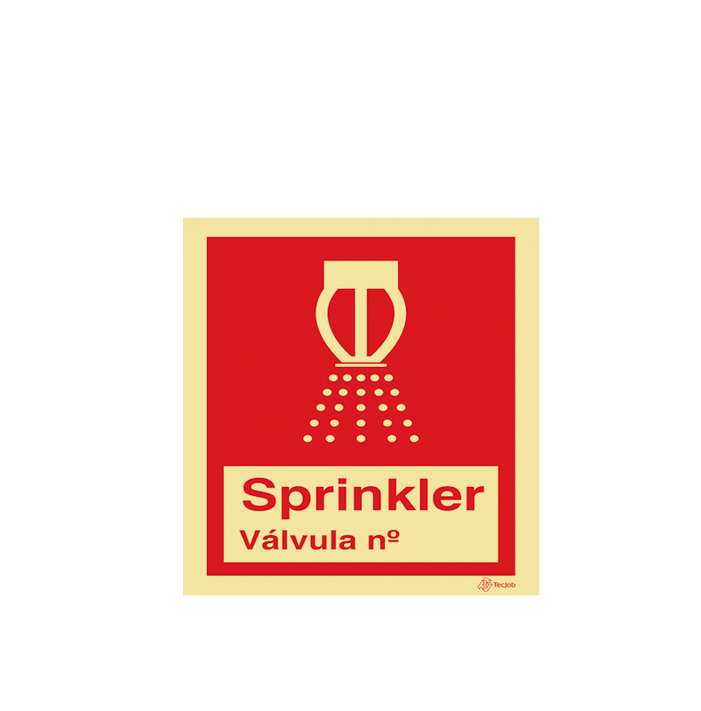 Sinalética Sprinkler Válvula nº – I0238