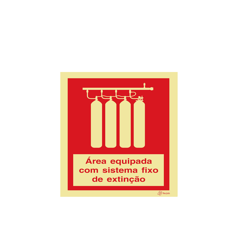 Sinalética Área Equipada com Sistema Fixo de Extinção - I0239
