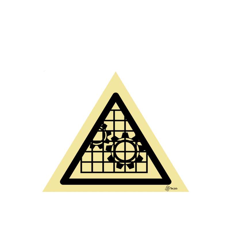 Sinalética Perigo Não Retirar as Proteções com a Máquina em Movimento – IS0220