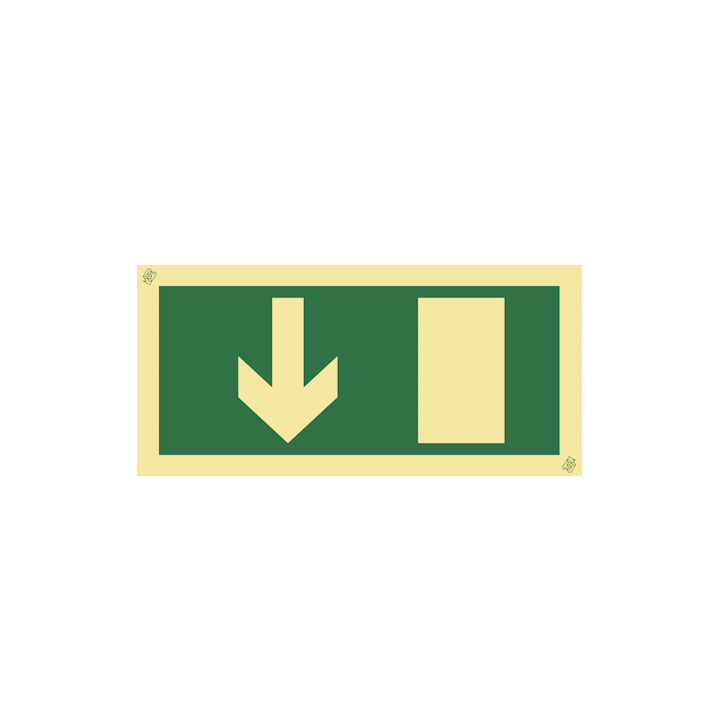 Sinalética Saída - Seta para Baixo - E0004