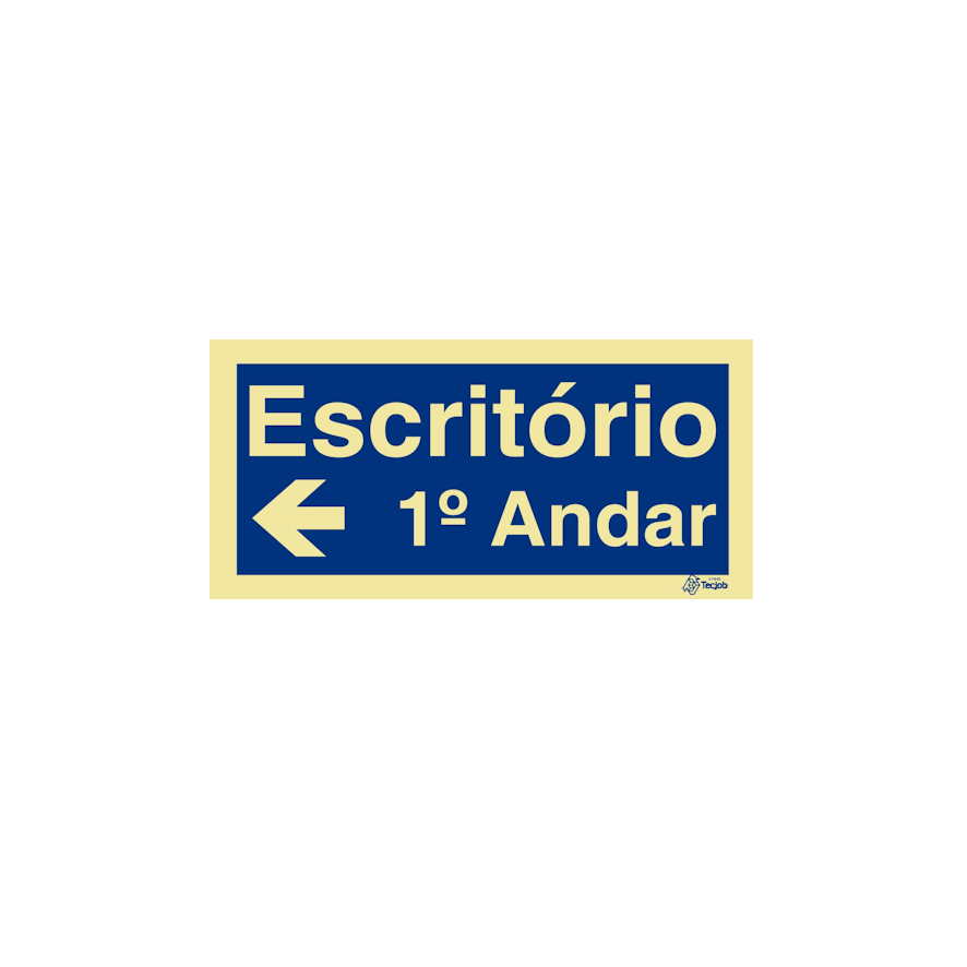 Sinal Escritório 1º Andar com seta à esquerda - IN0690