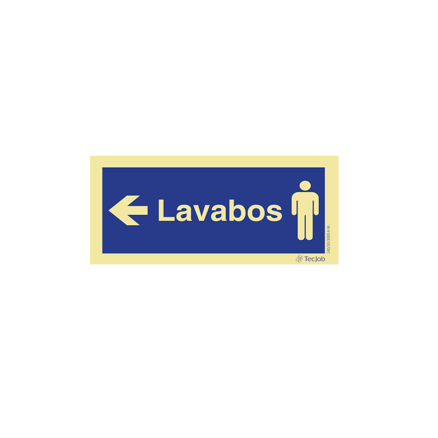 Sinalética Lavabos Masculino com Direção à Esquerda - IN0308