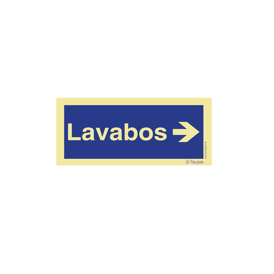Sinalética Lavabos com Direção à Direita - IN0305