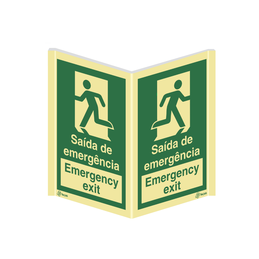 Sinalética Panorâmica Saída de Emergência Emergency Exit – PA0032