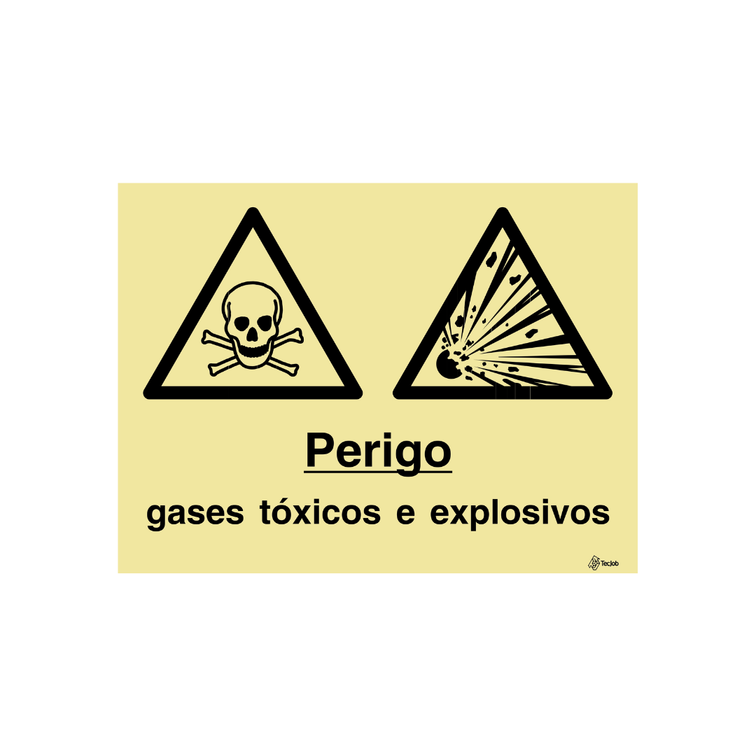 Sinalética Perigo Gases Tóxicos e Explosivos – OB0260