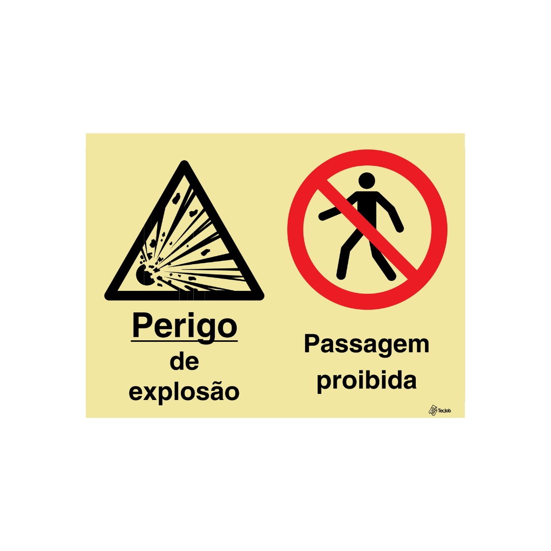 Sinalética Perigo de Explosão/Passagem Proibida – OB0362