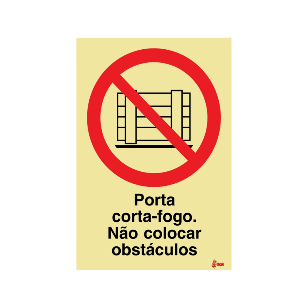 Sinalética Porta Corta-Fogo. Não Colocar Obstáculos – PR0054