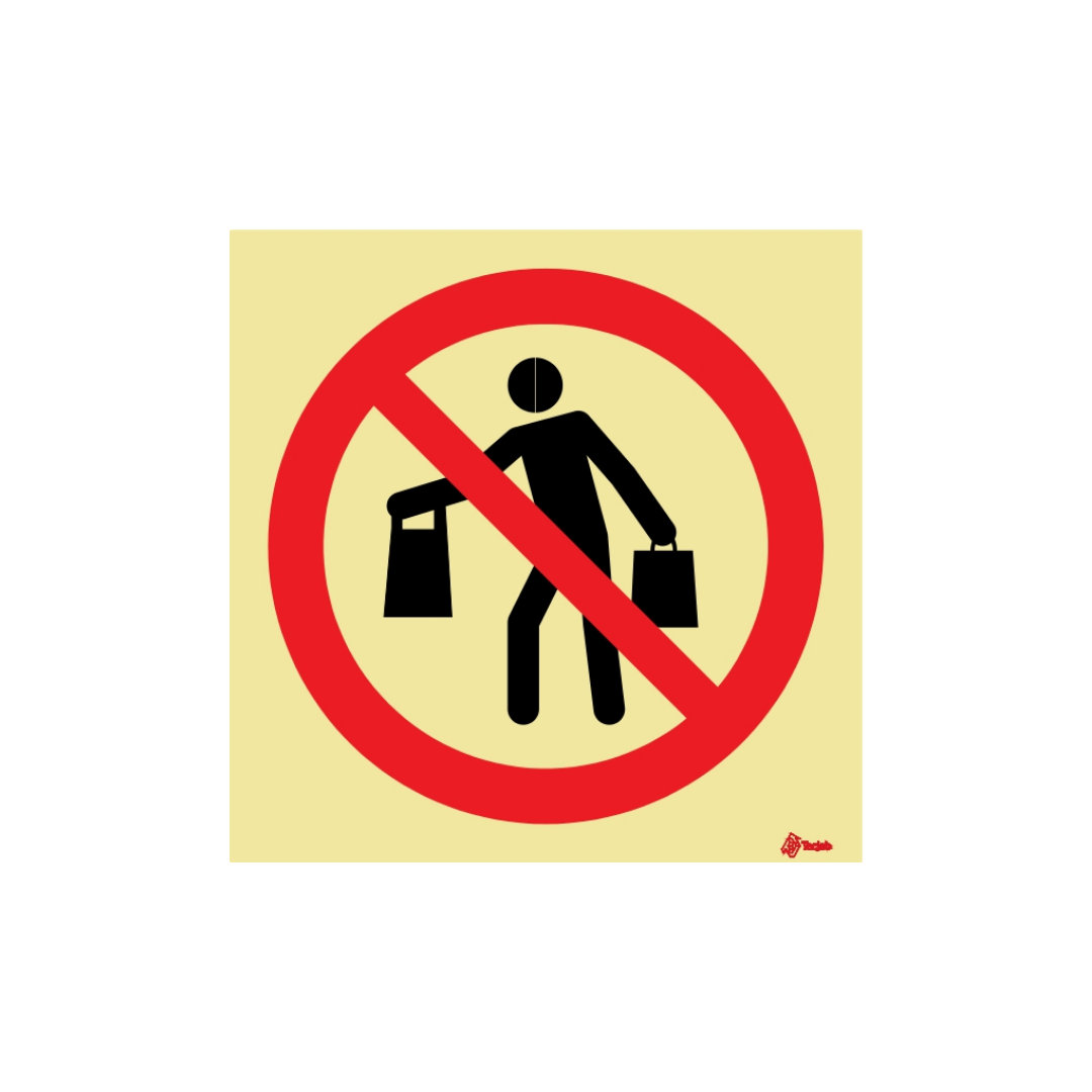 Sinalética Proibida a Entrada com Sacos para além deste Ponto – PR0064