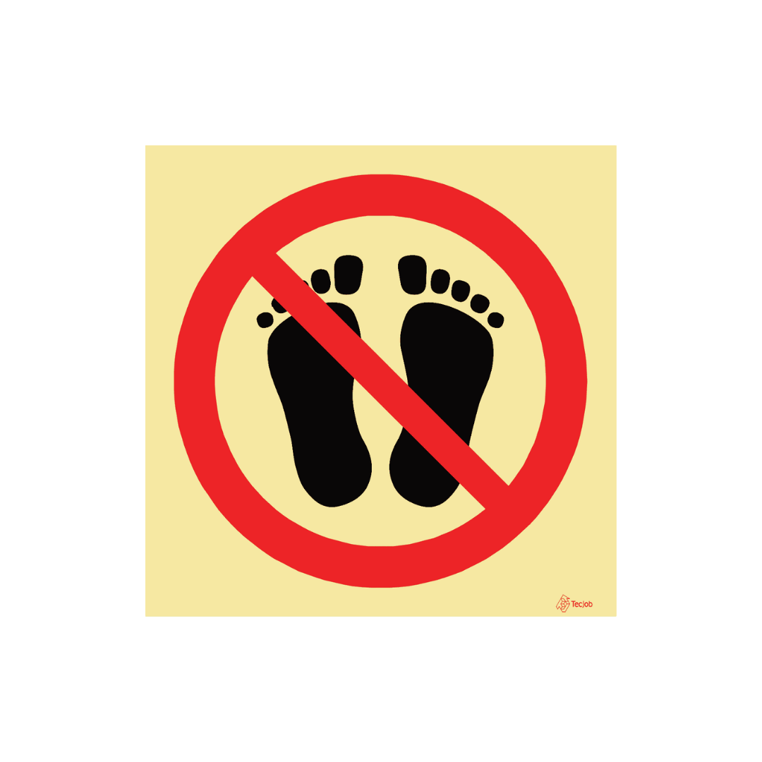 Sinalética Proibido Caminhar Descalço – PR0114