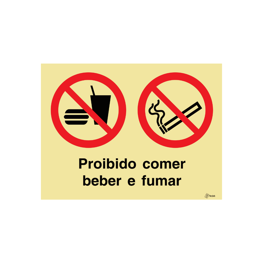 Sinalética Proibido Comer, Beber e Fumar – OB0322