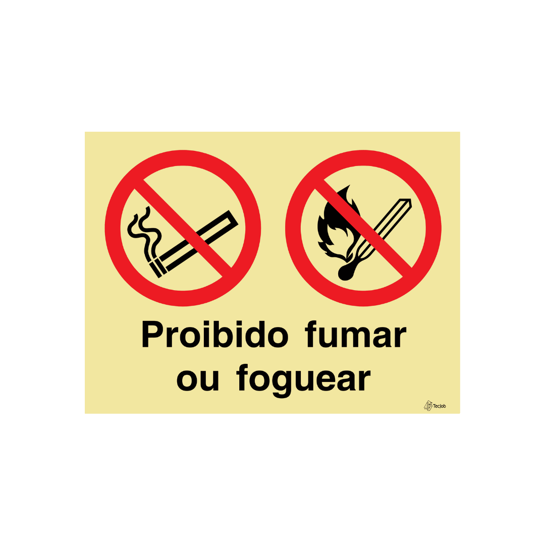Sinalética Proibido Fumar ou Foguear – OB0323