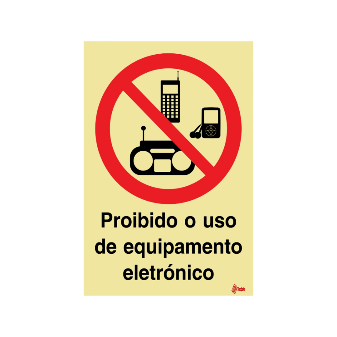 Sinalética Proibido o Uso de Equipamento Eletrónico – PR0048