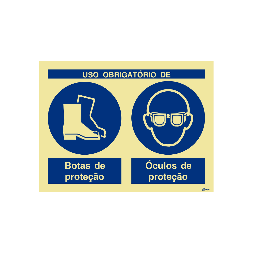 Sinalética Uso Obrigatório de Botas e Óculos de Proteção – OB0294