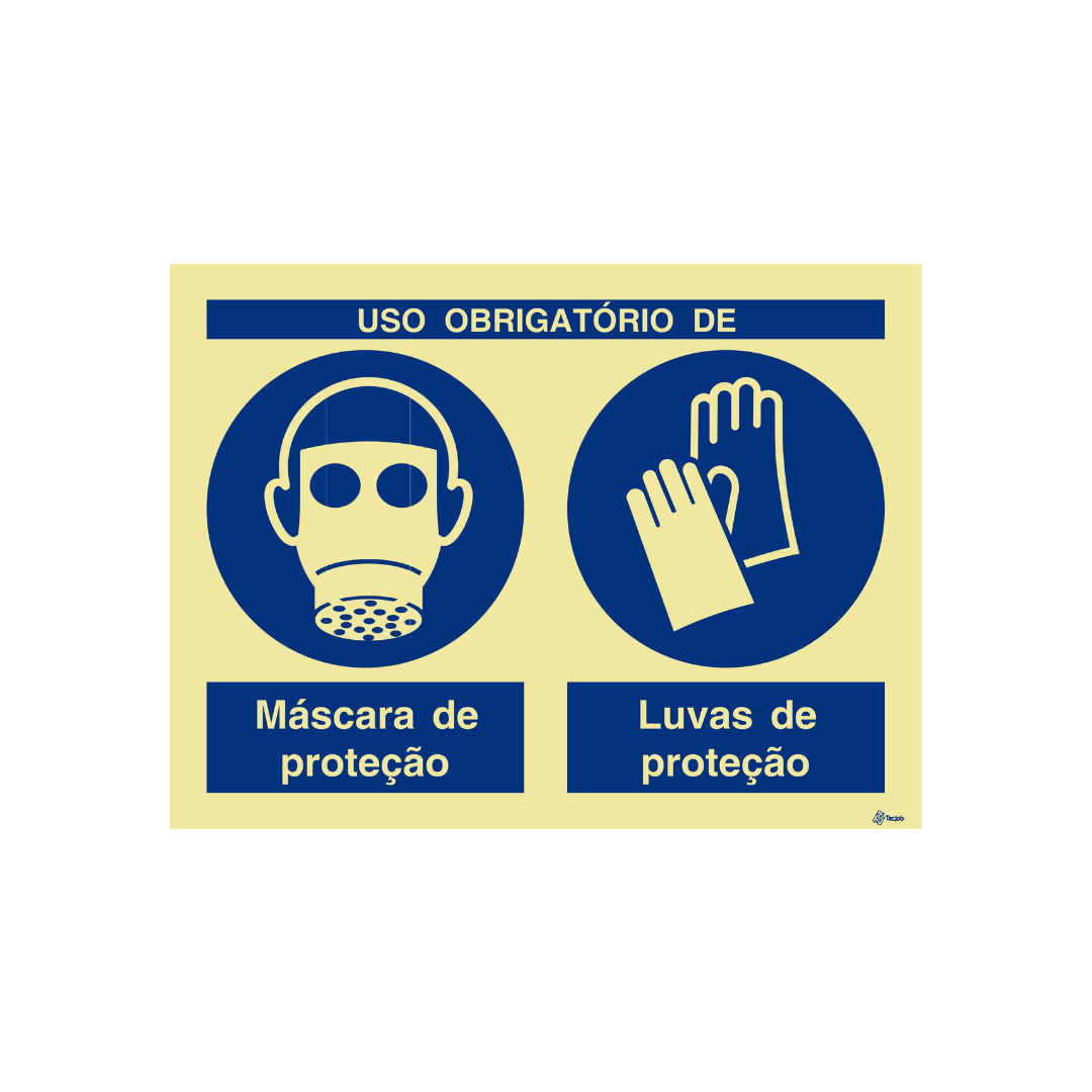 Sinalética Uso Obrigatório de Máscara e Luvas de Proteção – OB0303