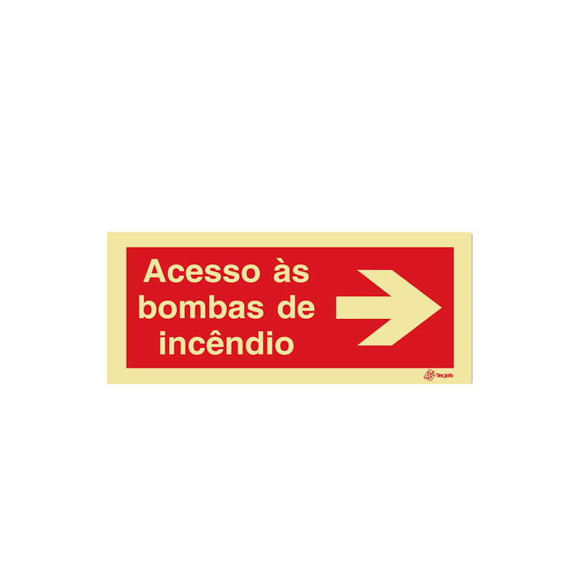 Sinalética Acesso às Bombas de Incêndio - Seta para a Direita - I0572